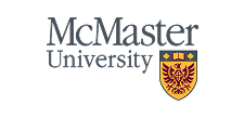 McMaster University logo — Stylized shield with a red lion and book, representing McMaster University.