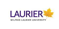 Wilfrid Laurier University logo — Purple wordmark with a gold maple leaf for Wilfrid Laurier University.